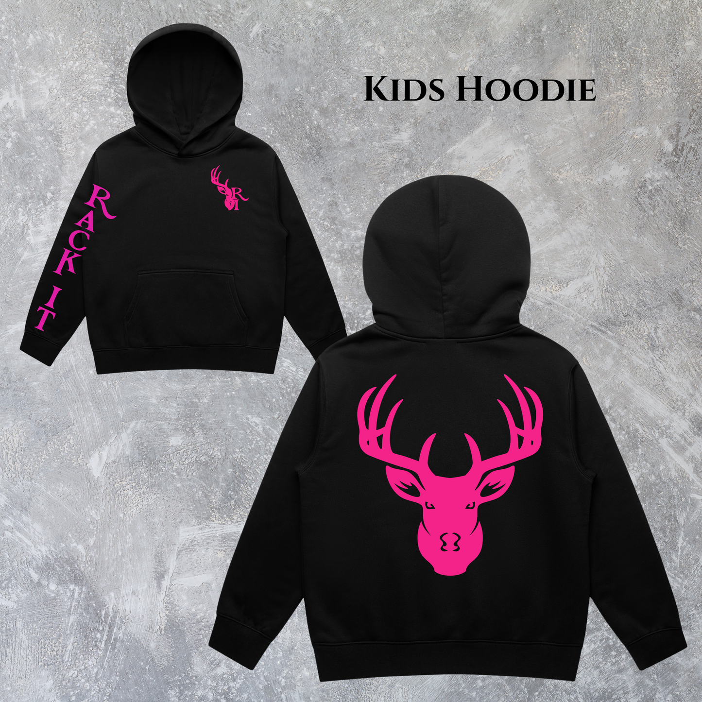 Kids Hoodie Black/Pink