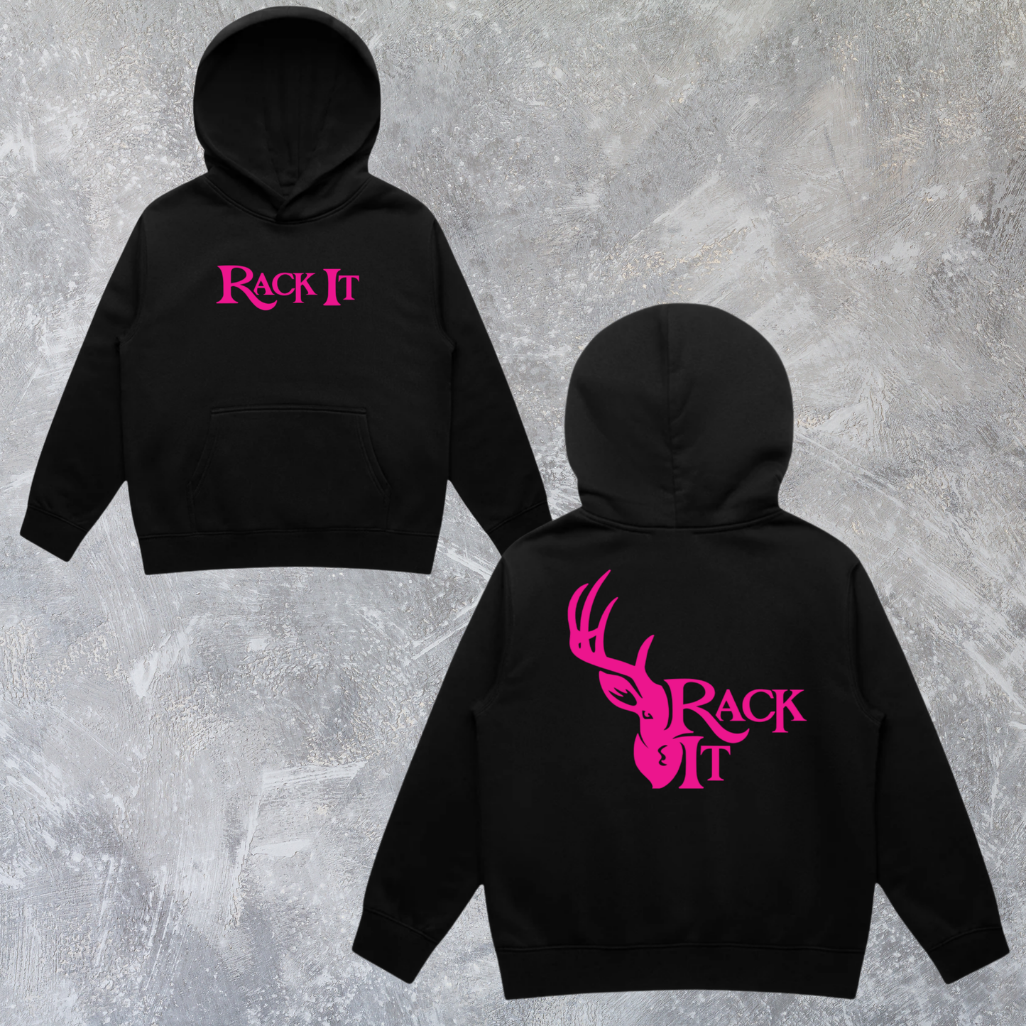 Kids Hoodie Black/Pink Rack It