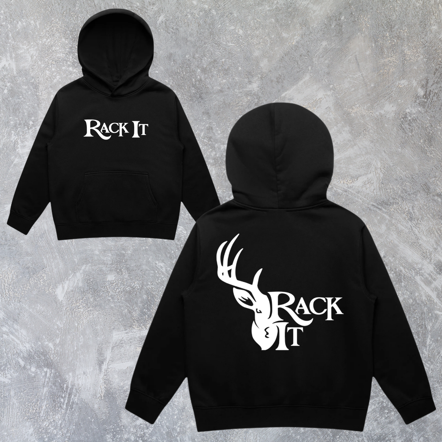 Kids Hoodie Black/White Rack It