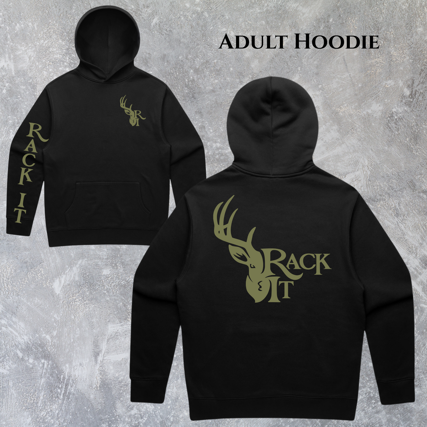 Rack It Hoodie - Black/Olive