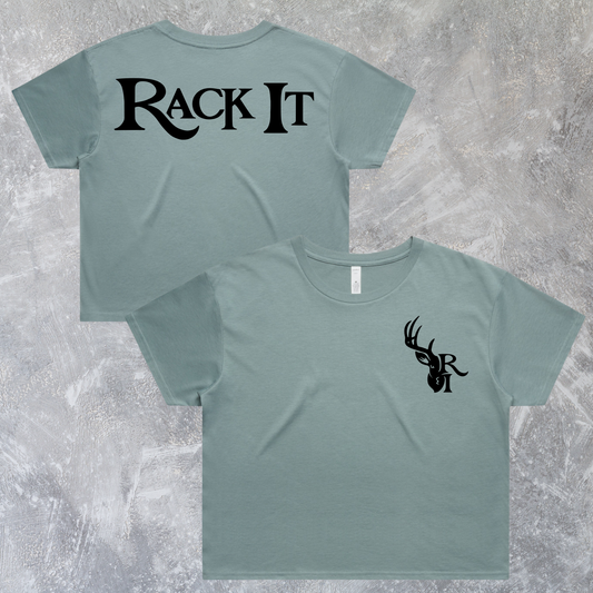 Crop Tee Dusty Blue/Green